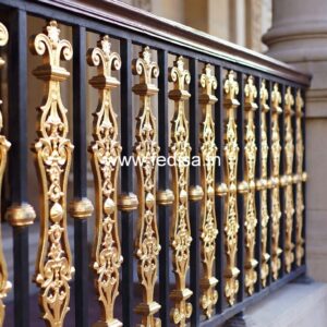 Elegant Brass Staircase Design With Decorative Finish Stair Case Glass Design