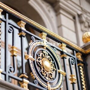 Elegant Brass Railing Design For Modern Villas Single Floor Staircase Design
