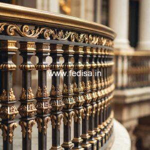 Antique Brass Balcony Railing For Classic Homes Front Home Stairs Design