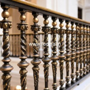 Stylish Brass Staircase Railing With Elegant Look Steel Railing Design Catalog