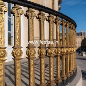 Designer Brass Stair Railing For Luxury Interiors Simple Iron Railing Design For Roof