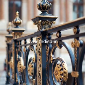 Elegant Brass Balcony Railing For Interior Decor Railing Grill Design