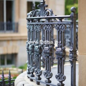 Luxury Brass Stair Railing With Designer Style Cement Railing Design