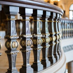 Antique Brass Staircase Railing Design For Villas Parapet Grill Design