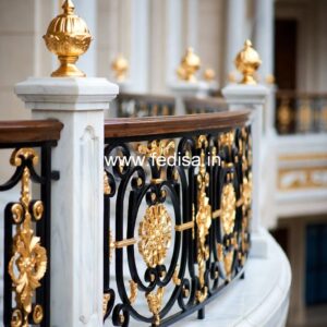 Decorative Brass Railing Design For Elegant Villas Steel Grill Design For Balcony With Glass Price