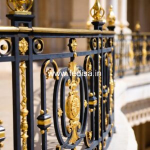 Decorative Brass Stair Railing With Elegant Finish Lohe Ki Pipe Ki Railing