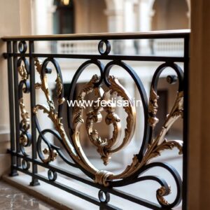 Elegant Brass Staircase Railing With Artistic Work Chhat Ka Railing Ka Design