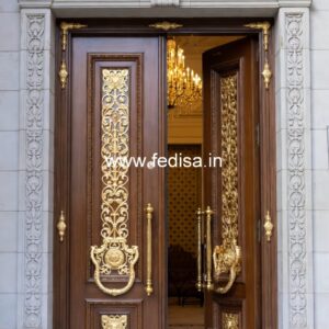 Carved Wooden Doors Main Door Lock And Handle Design No-10763