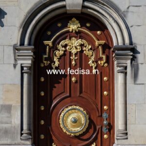 Arch Top Wooden Door Tafan Glass Door Design No-10788