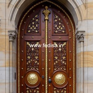 Wooden Carved Door Design Door Attached Window Design No-10797