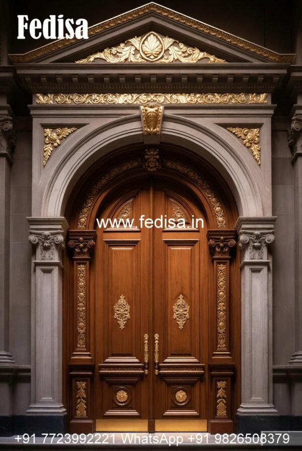 Elegant Double Door Classic Entry Design Aluminum Jali Door Design No ...