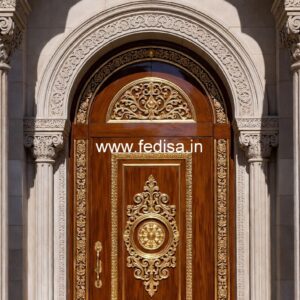 Vintage Wooden Door Pooja Room Single Door Design No-10875