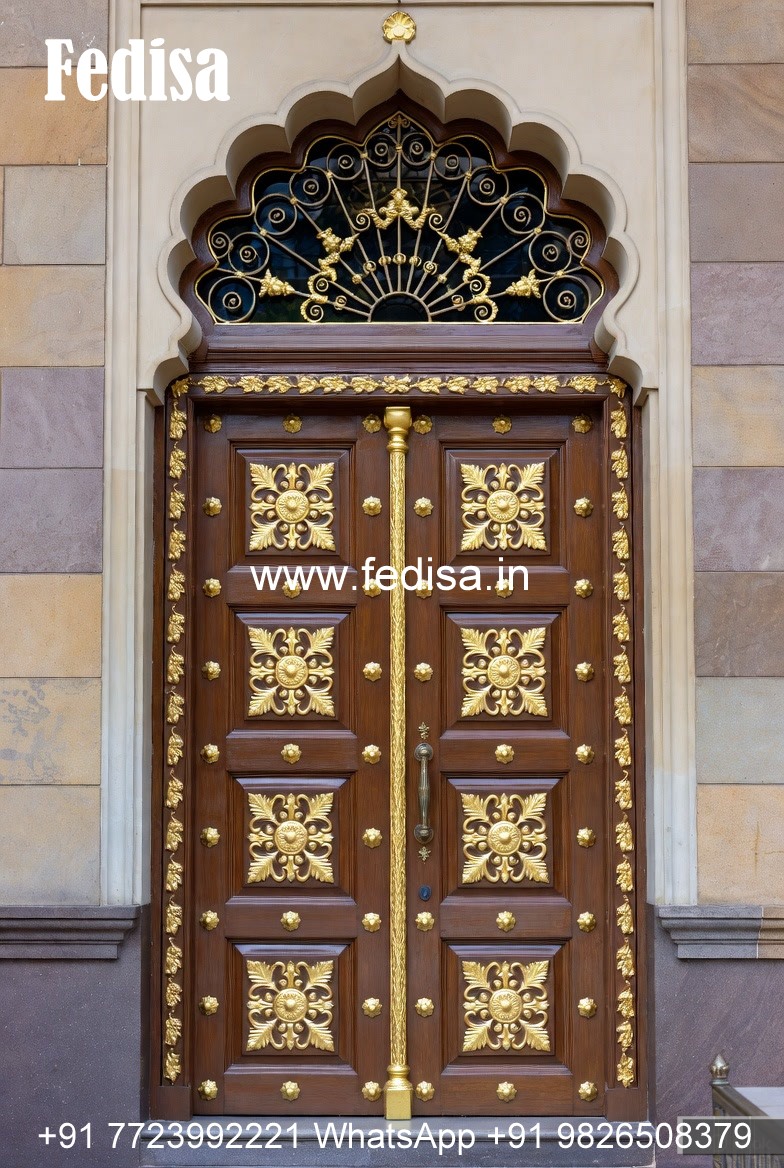 Carved Wooden Doors Lokhand Darwaja Design No-10886