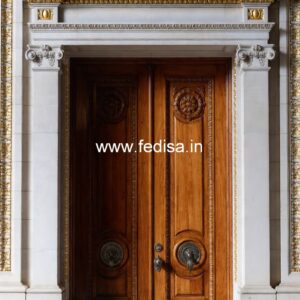 Handcrafted Wooden Door Chemical Door Design No-10887