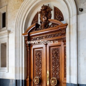 Vintage Wooden Door Front Single Door Designs For Indian Homes No-10916