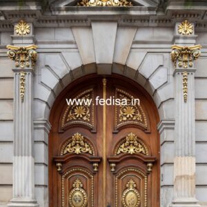 Engraved Wooden Door Veneer Main Door Design No-10953