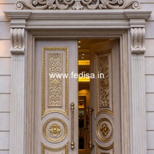 Engraved Wooden Door Safety Door Design In Steel No-10994