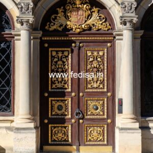 Traditional Carved Wooden Front Door Ideas Iron Gate Design Single Door No-11026