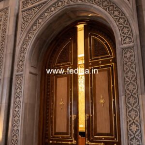 Engraved Wooden Door Front Double Door Design 2025 No-11035