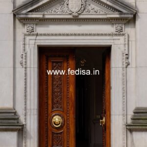 Handcrafted Wooden Door Wooden Glass Door Design For Office No-11051