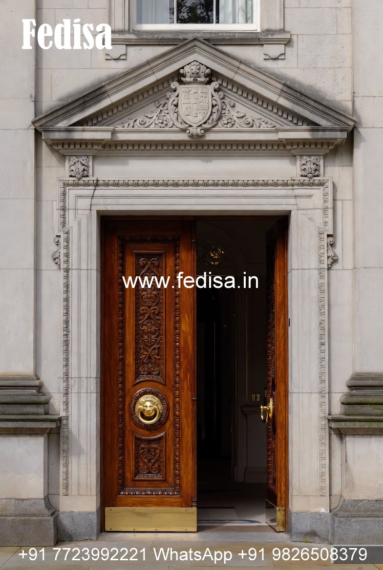 Handcrafted Wooden Door Wooden Glass Door Design For Office No-11051