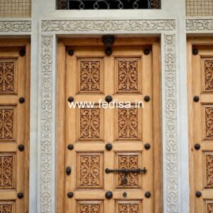 Wooden Carved Door Design Steel Safety Door Jali Design No-11084