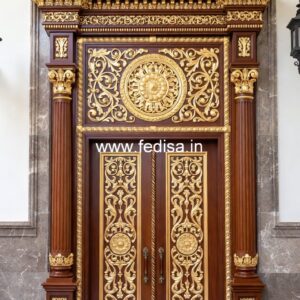 Mahogany Classic Doors Main Door Design With Window No-11090