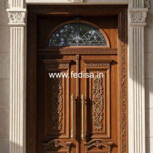 Carved Wooden Doors Bungalow Entrance Design No-11091