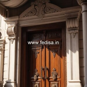 Solid Wood Classic Door Etching Glass Design For Door No-11129