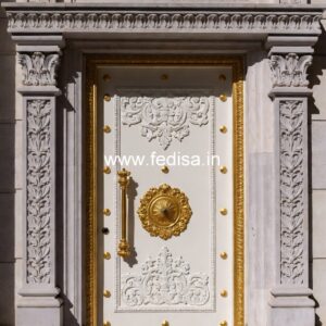 Front Entrance Classic Door Kitchen Glass Door Design With Wooden Frame No-11184