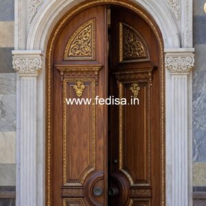 Home Entry Wooden Door Main Door Window Glass Design No-11185