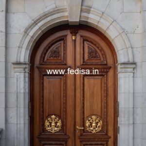Double Door Classic Style Teak Wood Door Design For Home No-11197