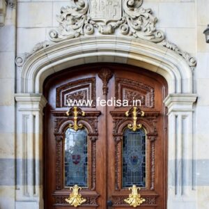 Solid Wood Classic Door Plain Main Door Design No-11252