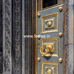 Engraved Wooden Door Flat Entrance Designs Exterior No-11322