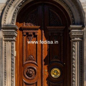 Hardwood Traditional Doors Main Door Mirror Design No-11339