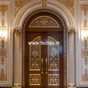 Elegant Double Door Classic Entry Design Main Door Vinayagar Design No-11398