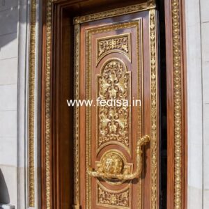 Arch Top Wooden Door Cafe Door Design No-11444