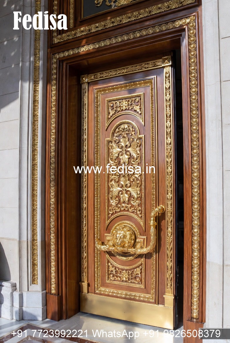 Arch Top Wooden Door Cafe Door Design No-11444