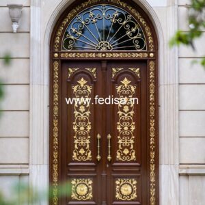 Vintage Wooden Door Laser Cutting Safety Door Design No-11449