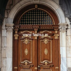 Front Entrance Classic Door Sliding Door Iron Grill Design No-11471