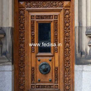 Engraved Wooden Door Teak Wood Design Door No-11486