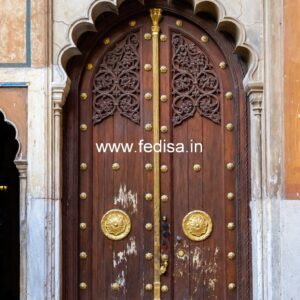 Vintage Wooden Door Main Door Ganesh Design No-11490