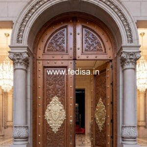 Royal Entrance Door Glass Double Door Design No-11495