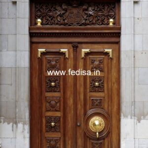 Carved Wooden Doors Entrance Glass Door Design No-11542