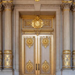 Handcrafted Wooden Door Pooja Room Gate Design No-11584