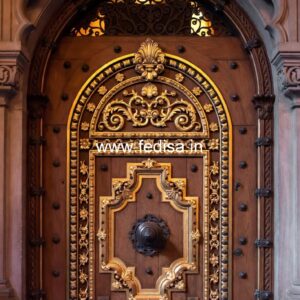 Bungalow Classic Door Design Double Door Carving Design No-11679