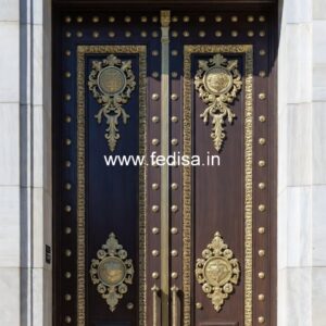 Elegant Double Door Classic Entry Design Main Door Flower Designs For Home No-11685