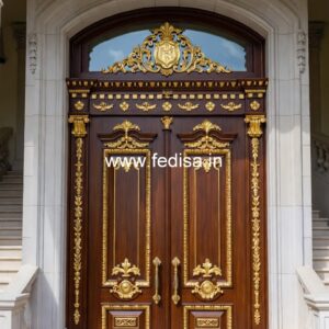 Glass Panel Classic Door Flat Front Door Design No-11692