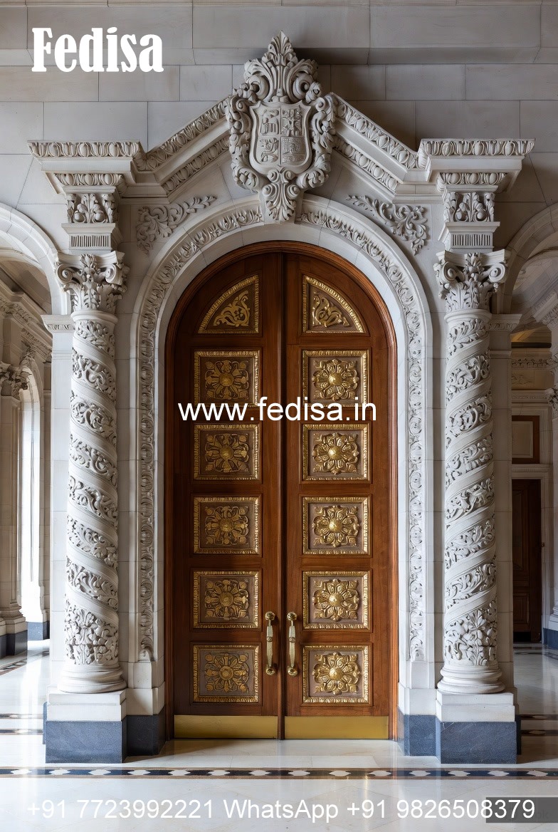 Engraved Wooden Door Buddha Door Design No-11732