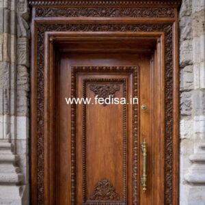 Carved Wooden Doors Balcony Glass Sliding Door Design No-11747
